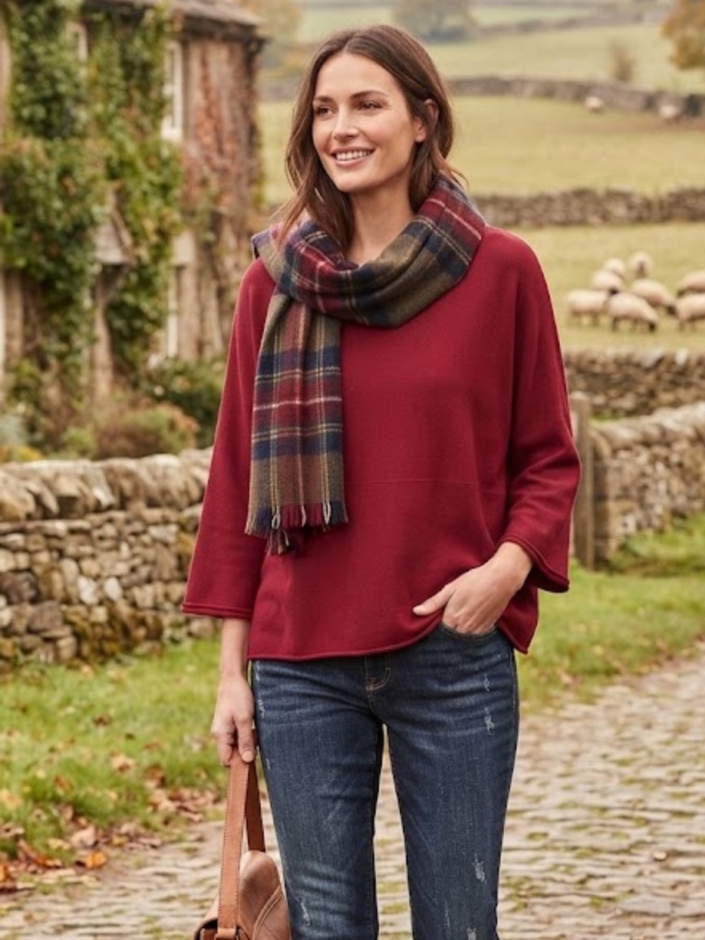 Pure Jill oversized cotton cashmere top